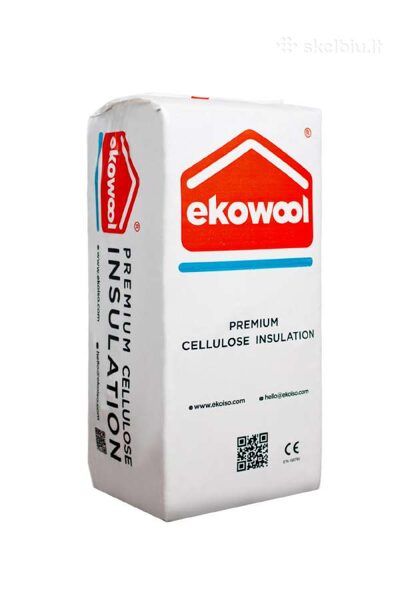 Ekowool Premium ekovate (Celulozes vate) + Iestrāde objektā 1m3